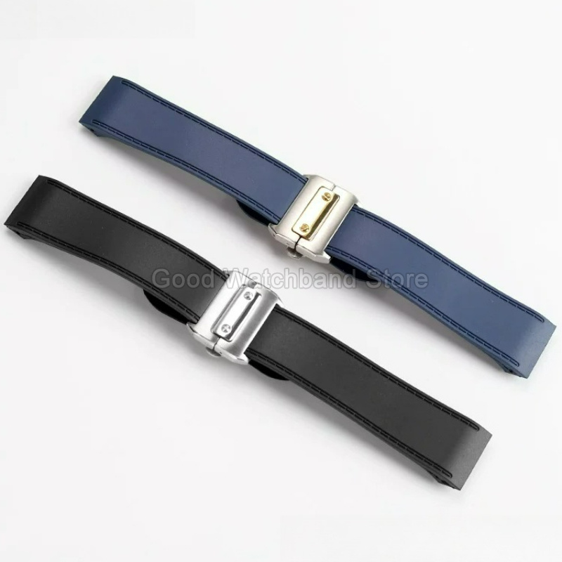Cartier Watch Santos - Черно-синий высококачественный резиновый ремешок для часов